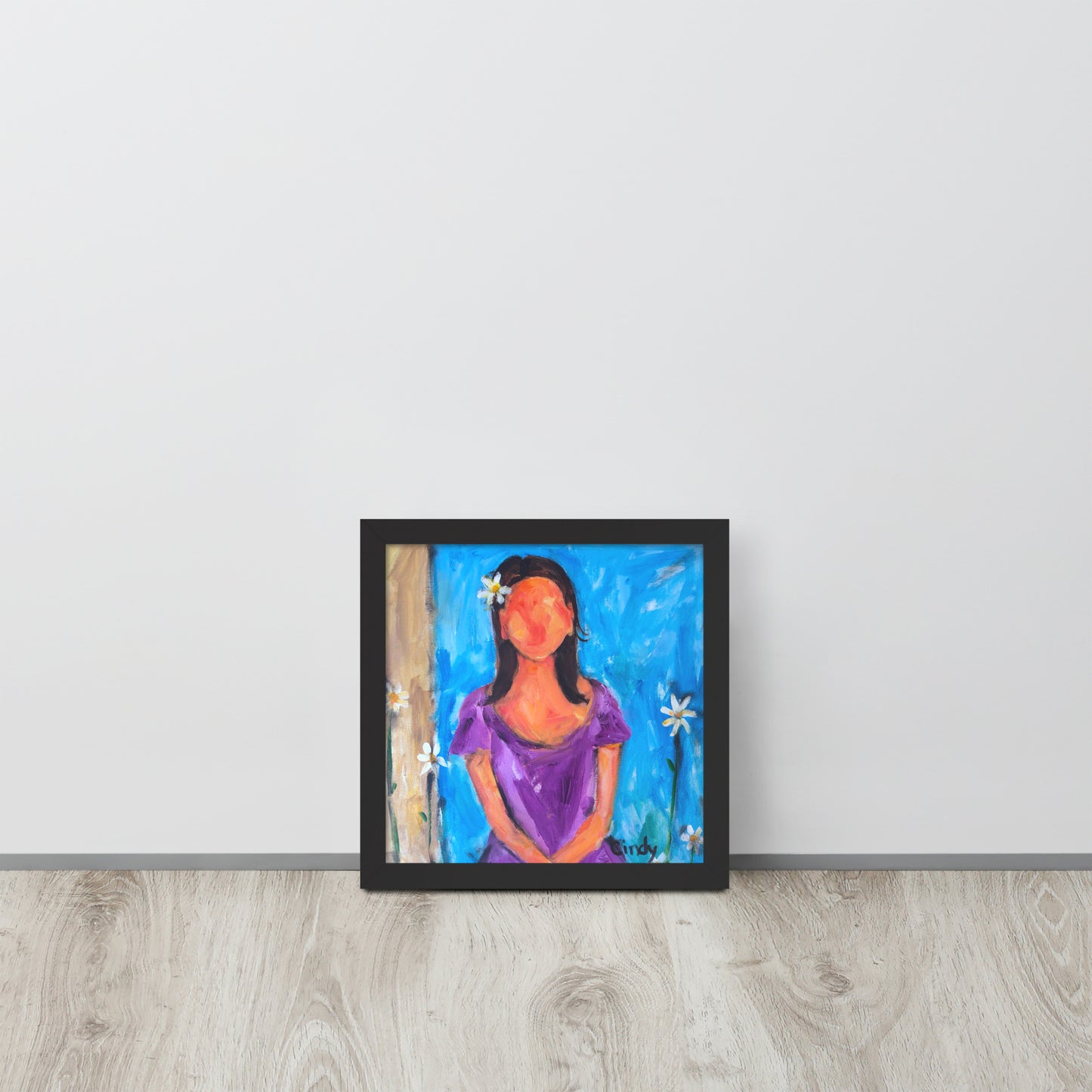 Purple Dress By Cindy Motley Framed poster