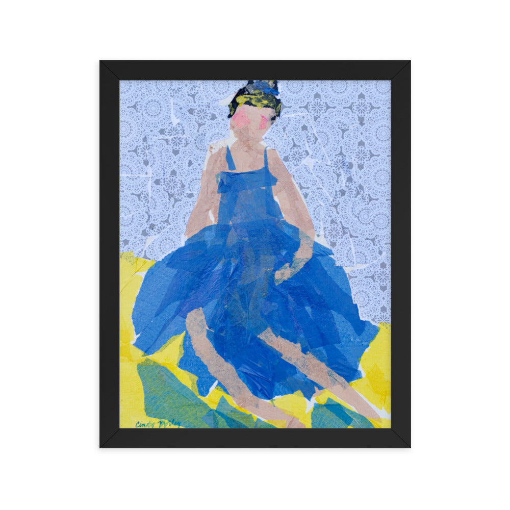 Blue Dress By Cindy Motley Framed poster