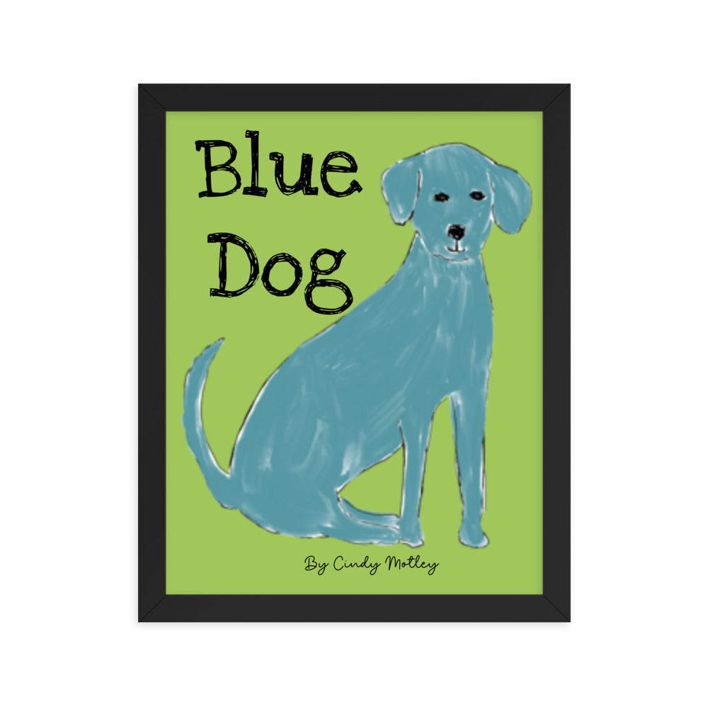 Blue Dog By Cindy Motley Framed poster