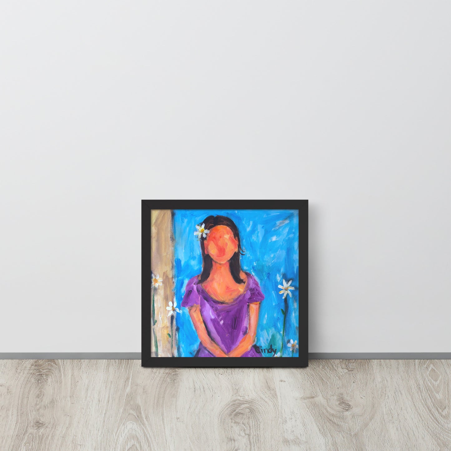 Purple Dress By Cindy Motley Framed poster