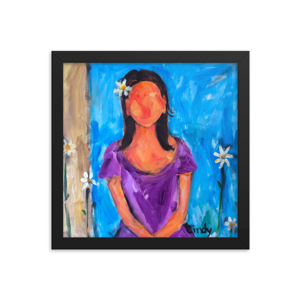 Purple Dress By Cindy Motley Framed poster