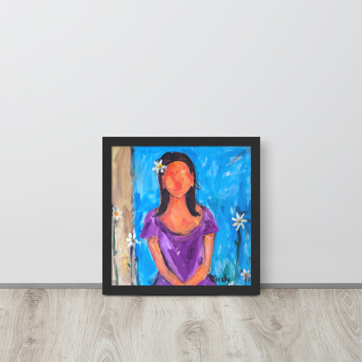 Purple Dress By Cindy Motley Framed poster