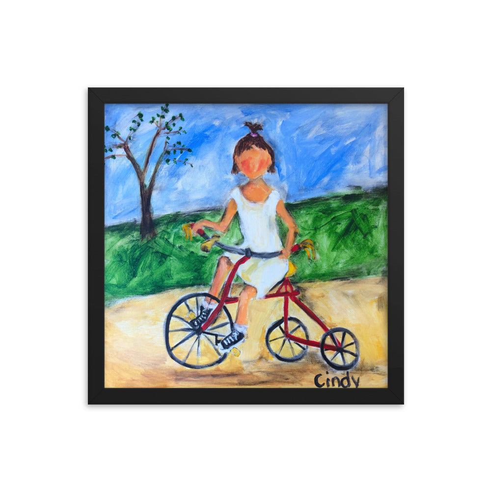 Tricycle By Cindy Motley Framed poster