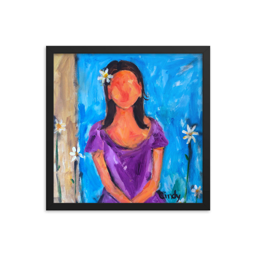 Purple Dress By Cindy Motley Framed poster