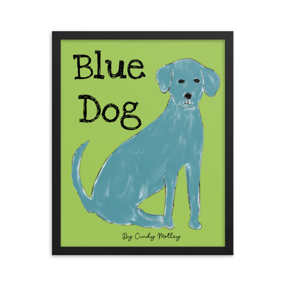 Blue Dog By Cindy Motley Framed poster