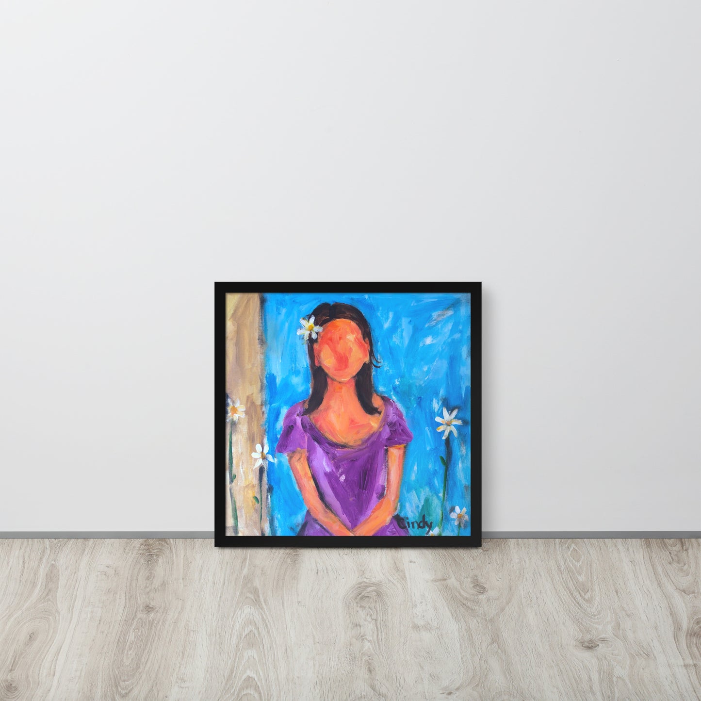 Purple Dress By Cindy Motley Framed poster