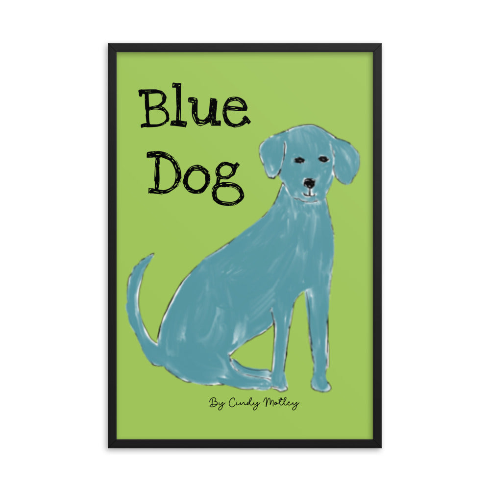 Blue Dog By Cindy Motley Framed poster