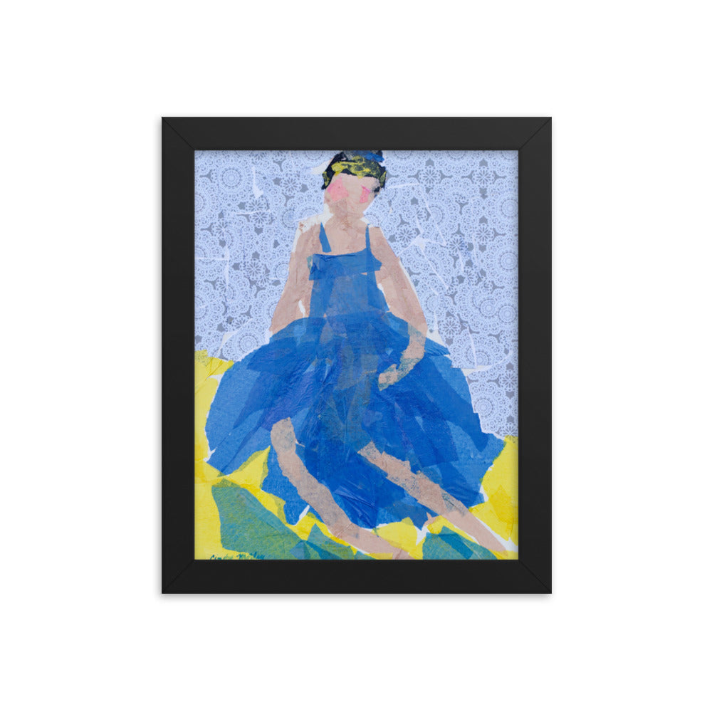 Blue Dress By Cindy Motley Framed poster