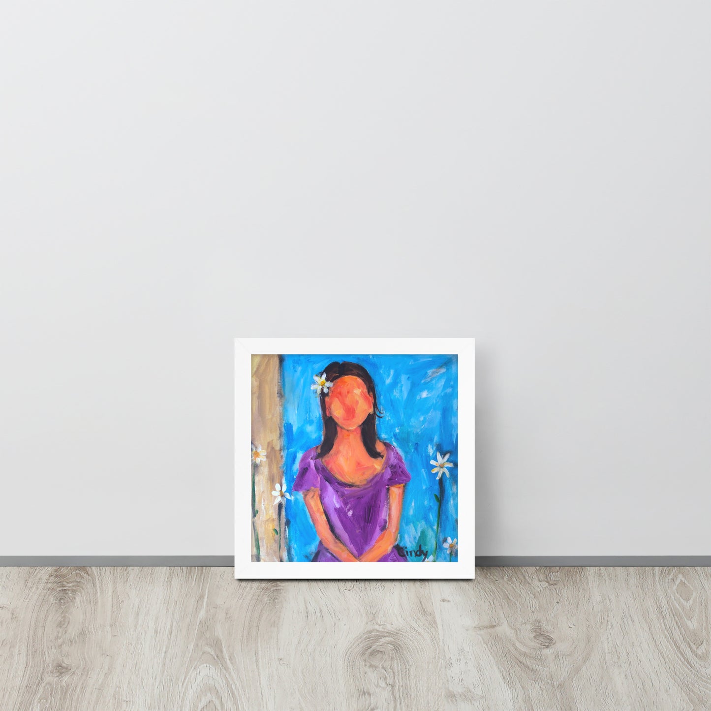 Purple Dress By Cindy Motley Framed poster