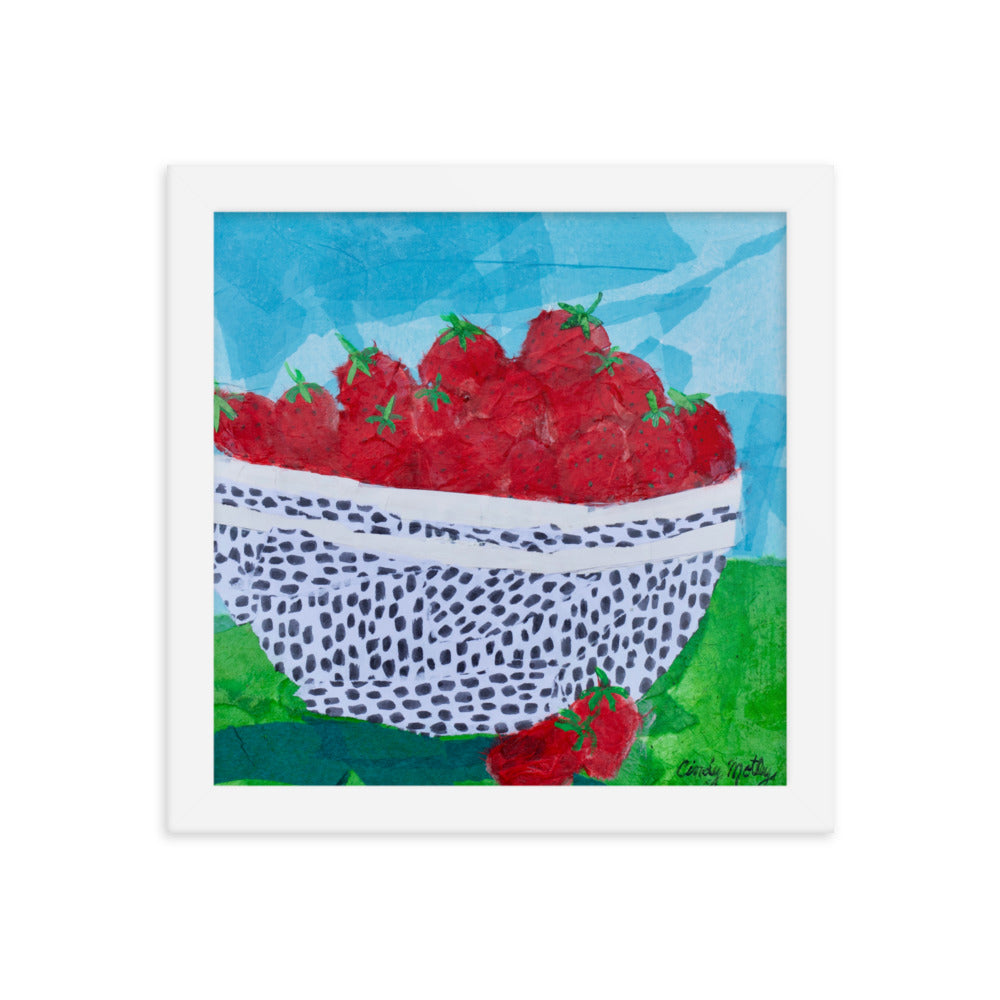 Strawberries By Cindy Motley Framed poster