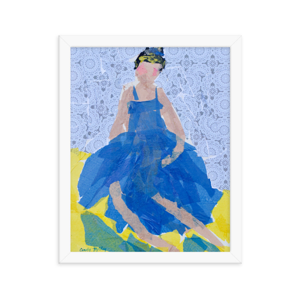Blue Dress By Cindy Motley Framed poster