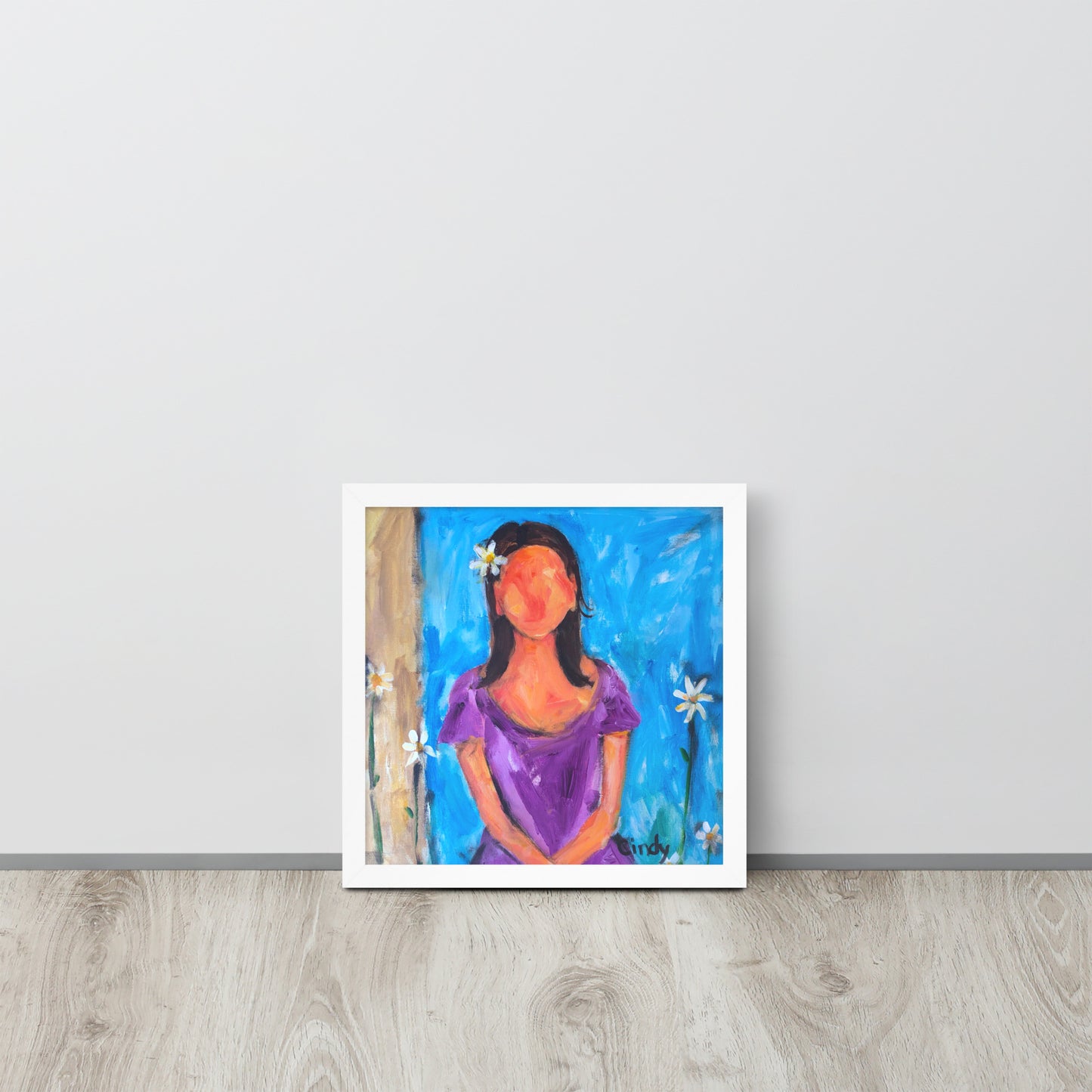 Purple Dress By Cindy Motley Framed poster