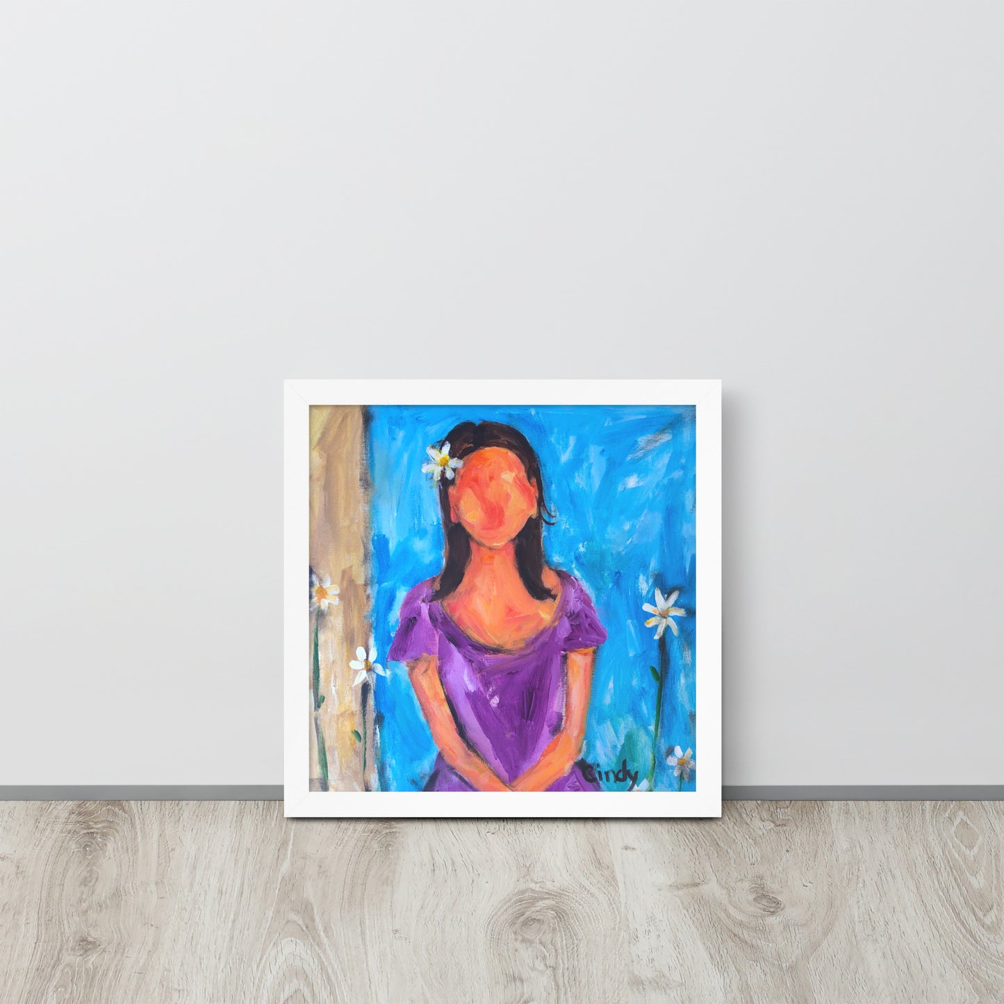 Purple Dress By Cindy Motley Framed poster