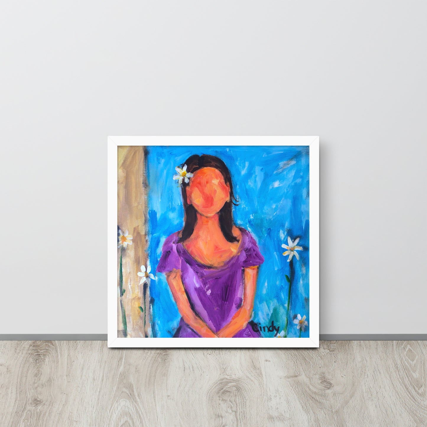 Purple Dress By Cindy Motley Framed poster