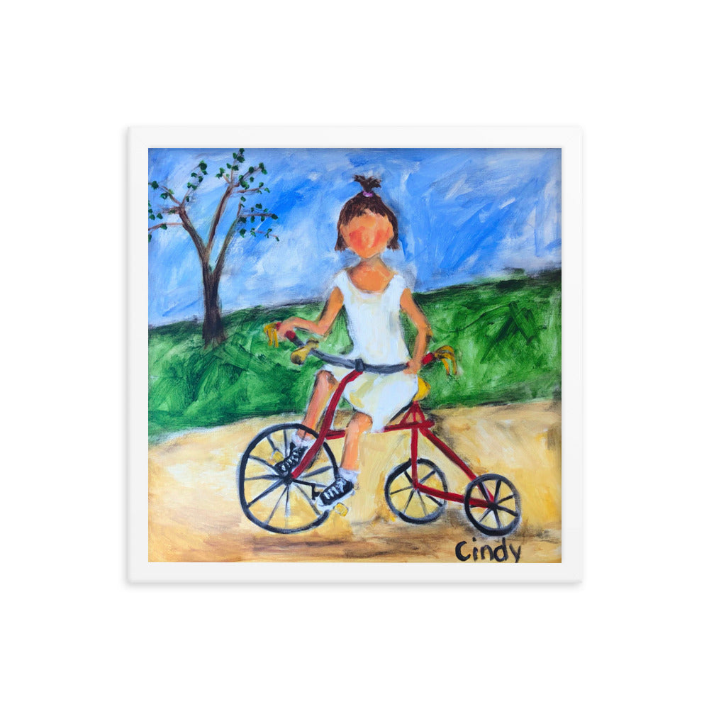 Tricycle By Cindy Motley Framed poster