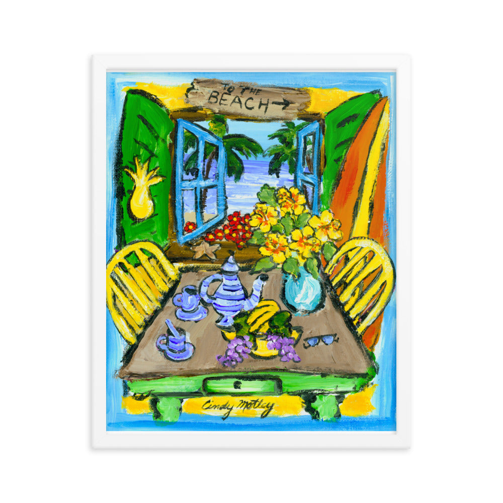 To The Beach By Cindy Motley Framed poster