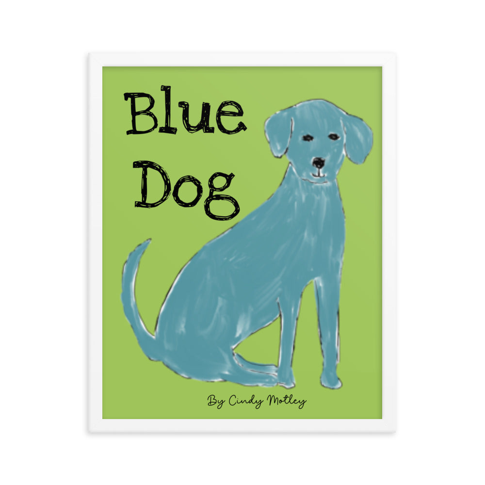 Blue Dog By Cindy Motley Framed poster