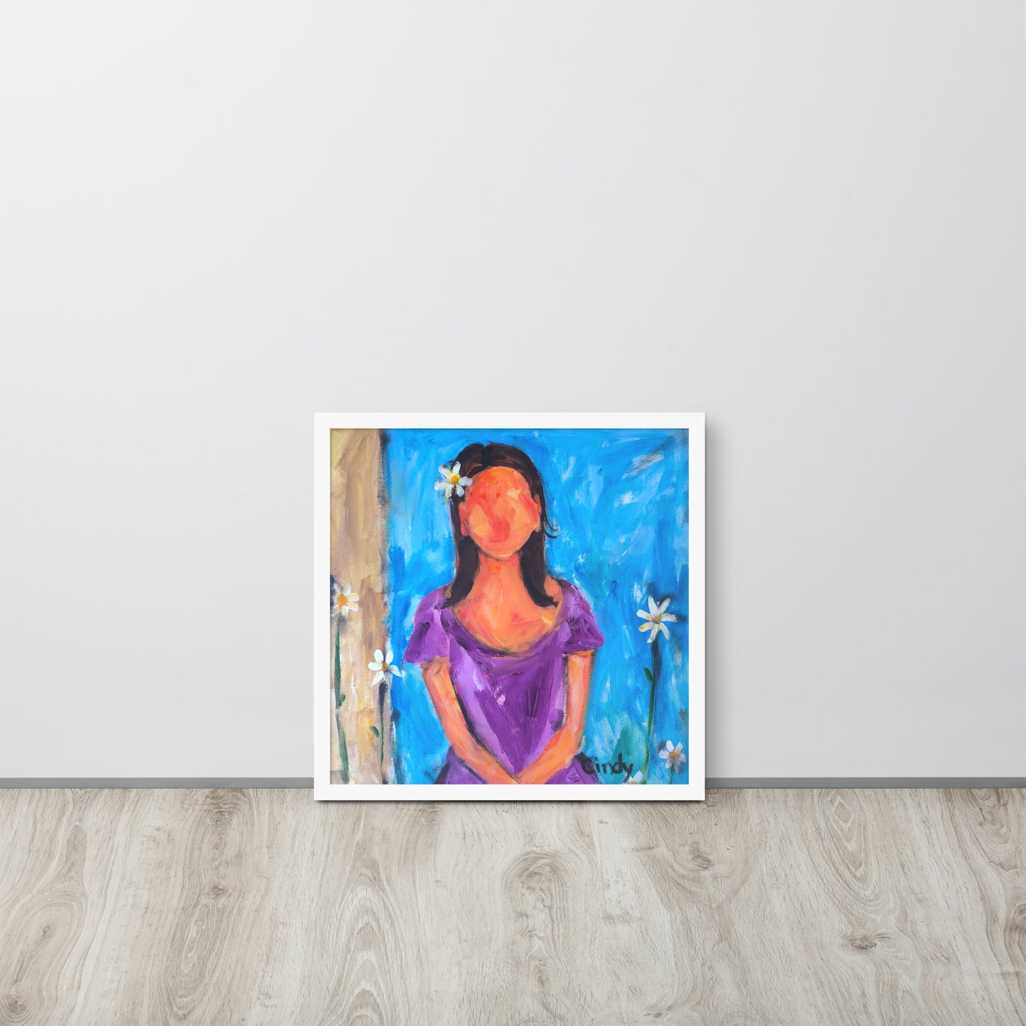 Purple Dress By Cindy Motley Framed poster