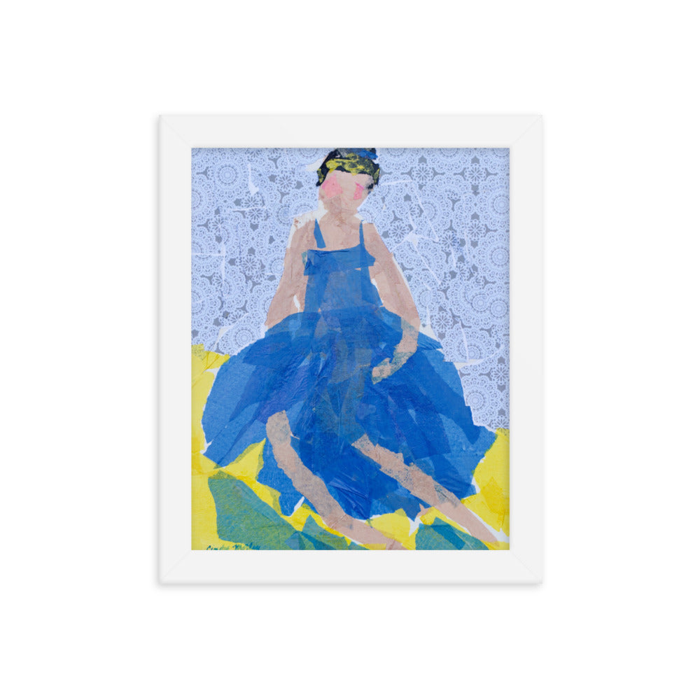 Blue Dress By Cindy Motley Framed poster