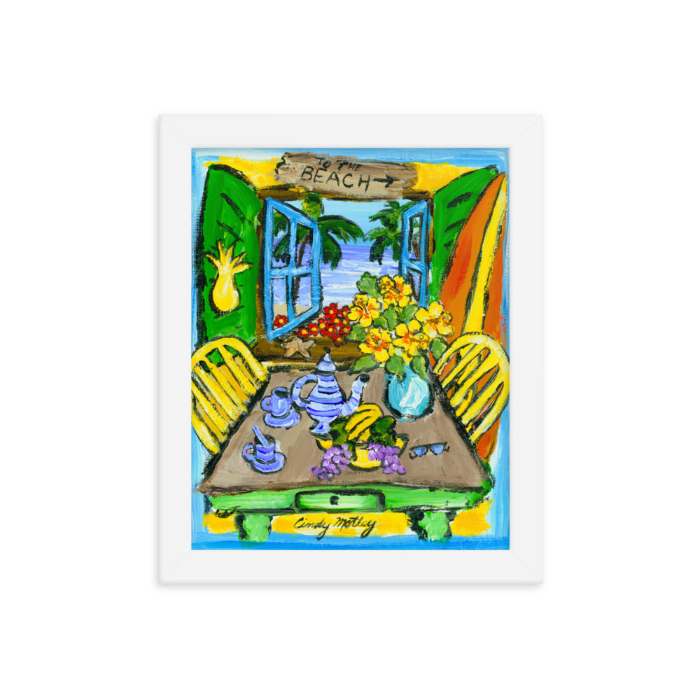 To The Beach By Cindy Motley Framed poster