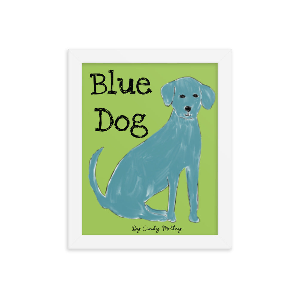 Blue Dog By Cindy Motley Framed poster