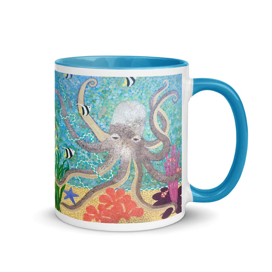 Octopus's Garden Mug with Color Inside (RIBBON OF LOVE COLLECTION)