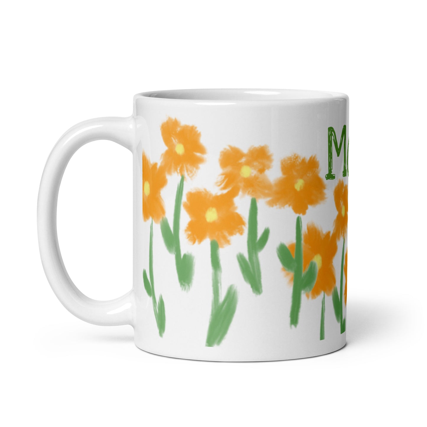 Mom By Cindy Motley White glossy mug