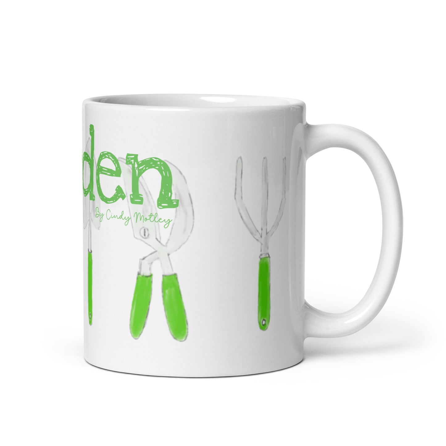 Garden By Cindy Motley White glossy mug