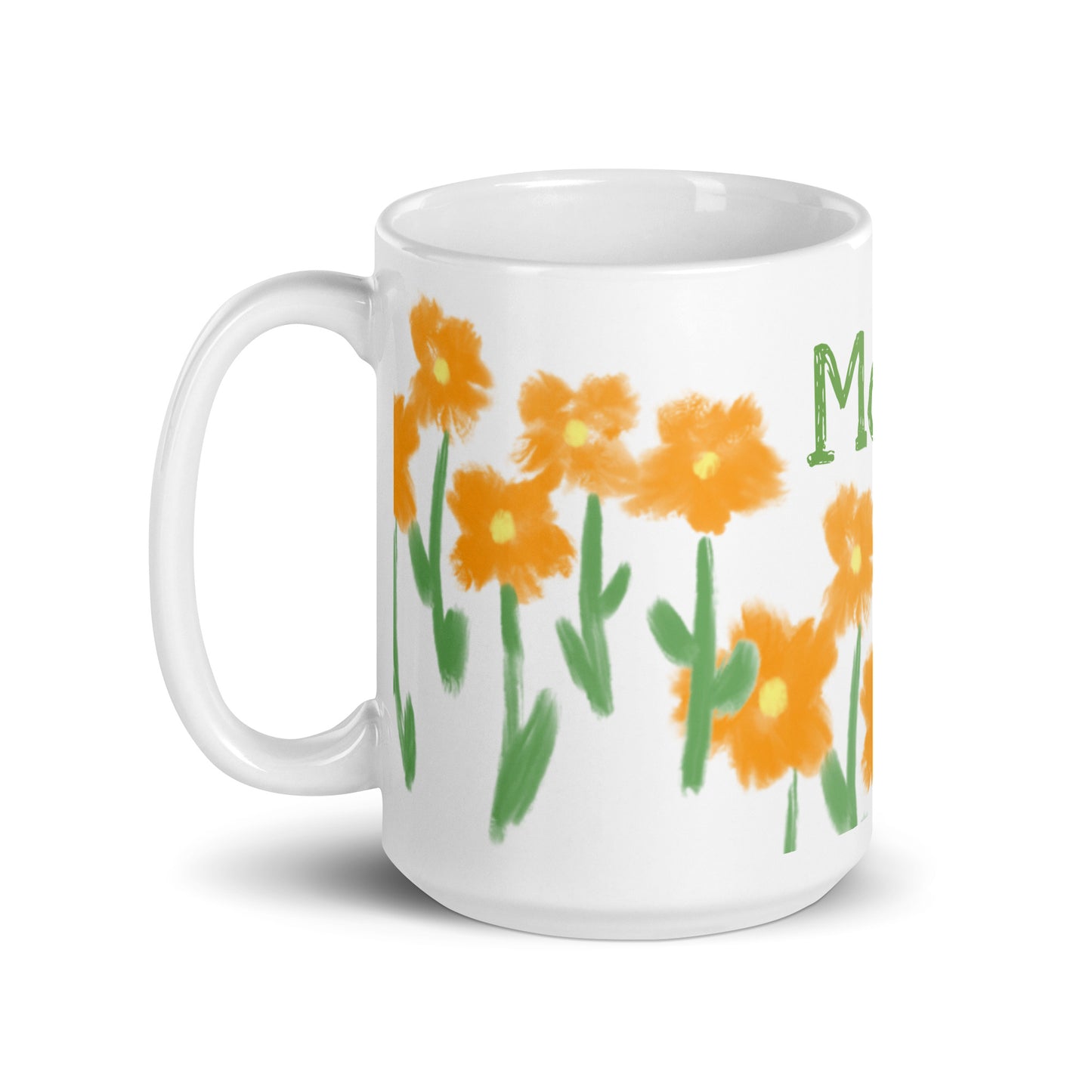 Mom By Cindy Motley White glossy mug