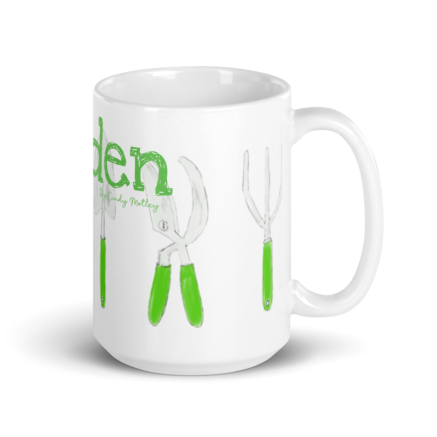 Garden By Cindy Motley White glossy mug