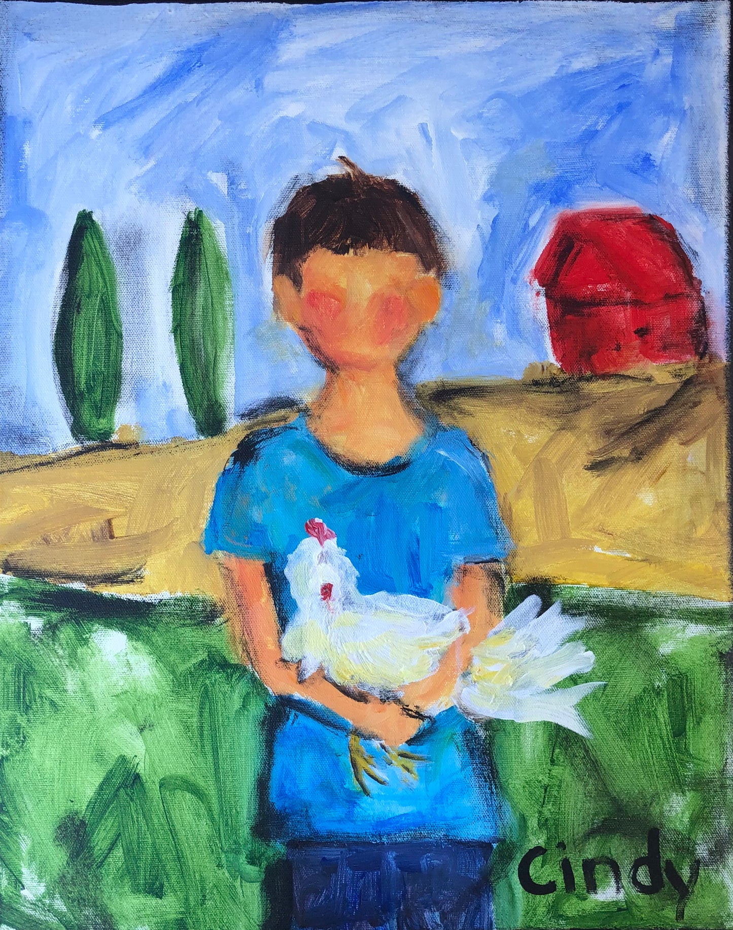 BOY WITH CHICKEN