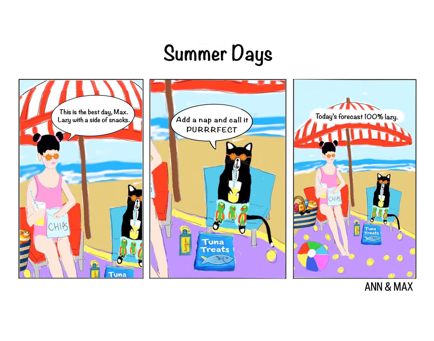 14x11" Summers Days Comic Poster
