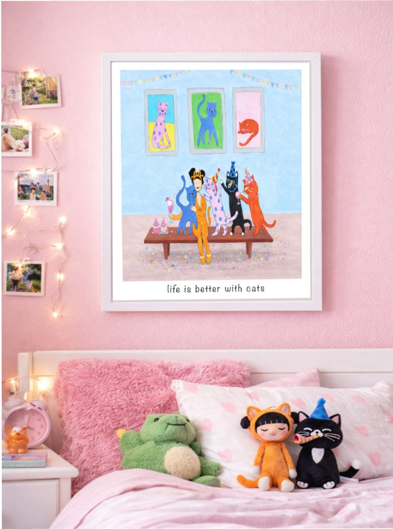 11x14" Life is better with cats Poster