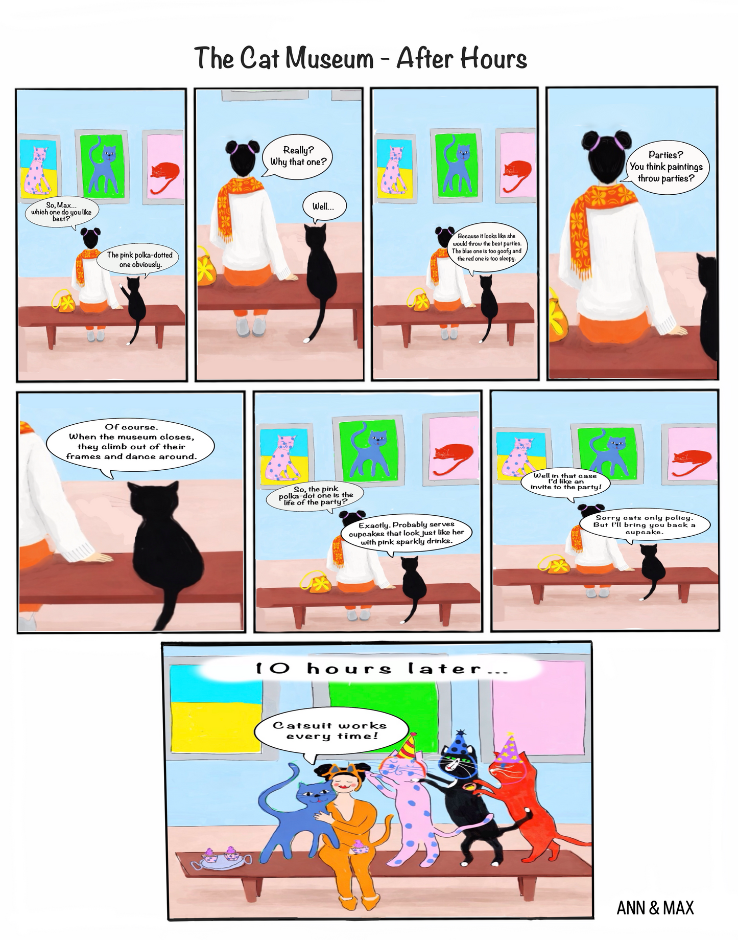 11x14" The Cat Museum - After Hours Comic Poster
