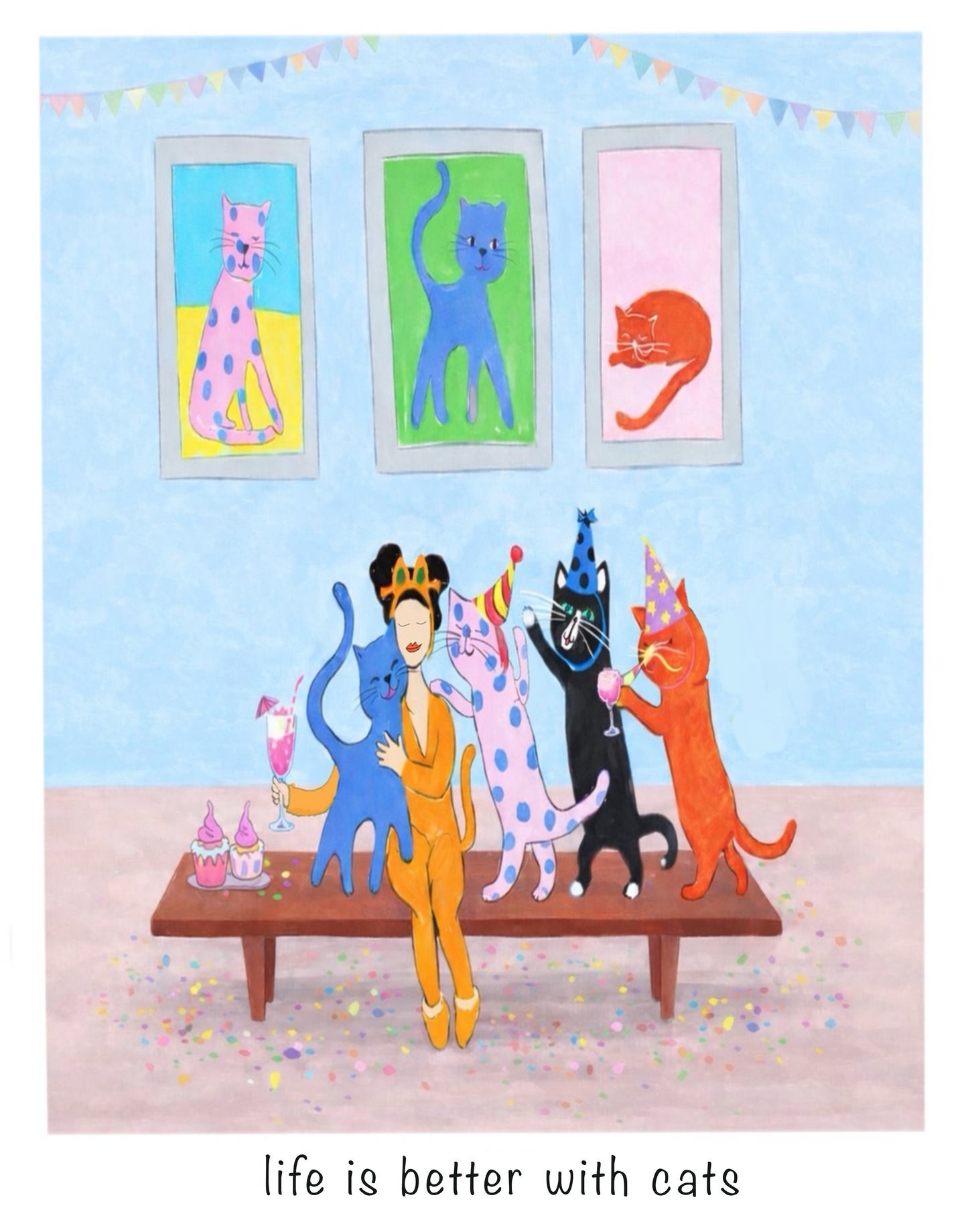 11x14" Life is better with cats Poster