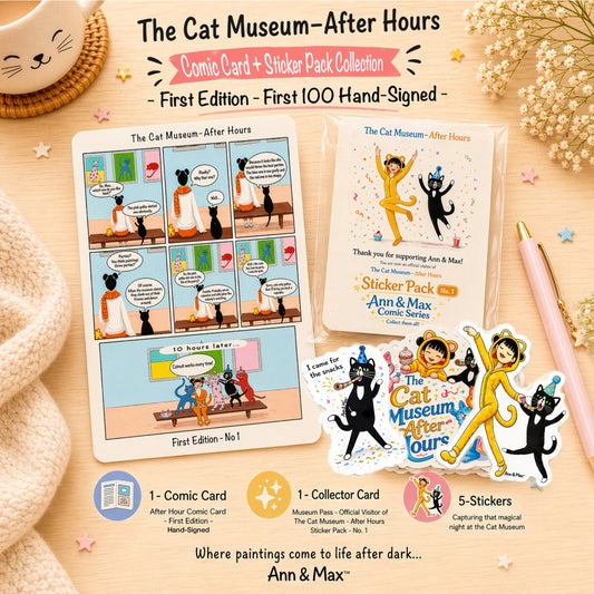 The Cat Museum-After Hours (First Edition) Comic Card & Sticker Pack Collection