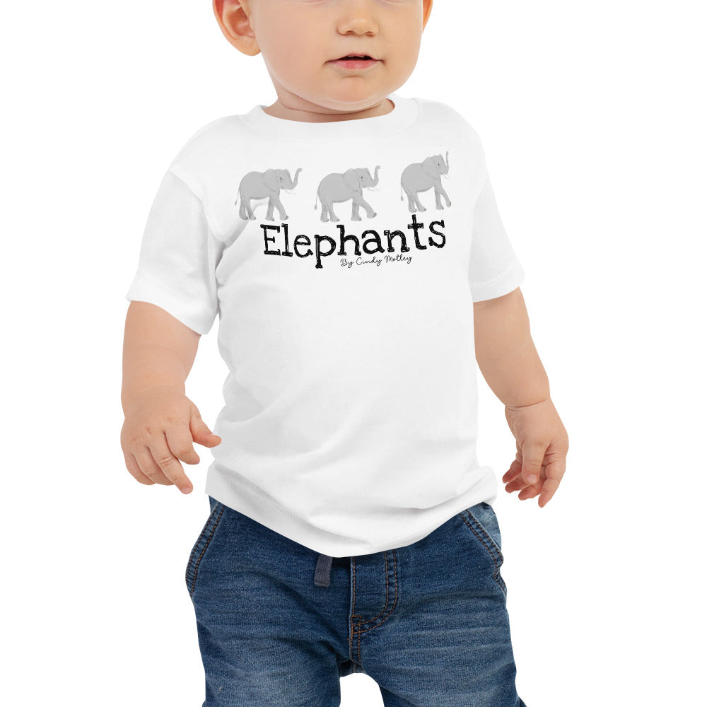 Elephants By Cindy Motley Baby Jersey Short Sleeve Tee