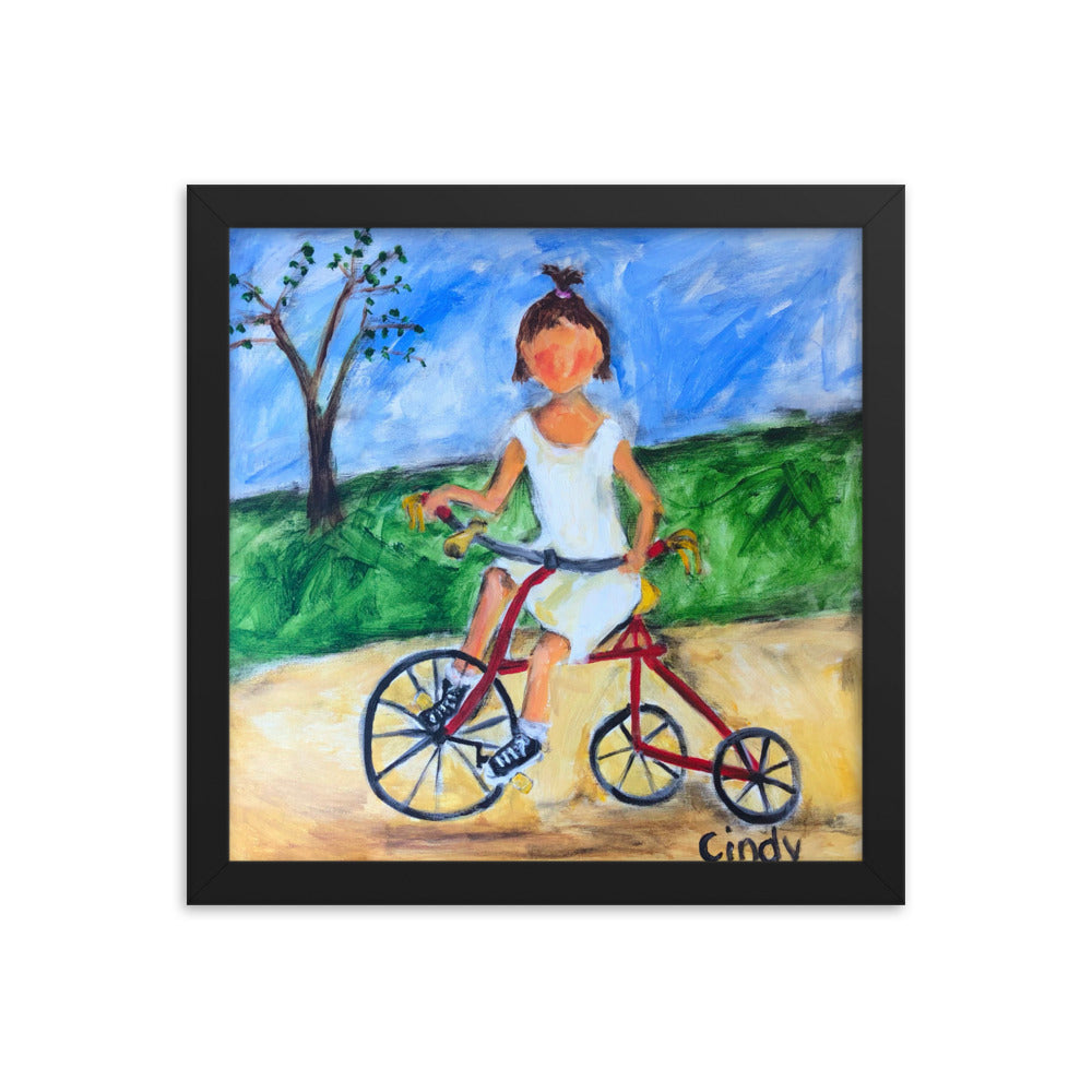 Tricycle By Cindy Motley Framed poster