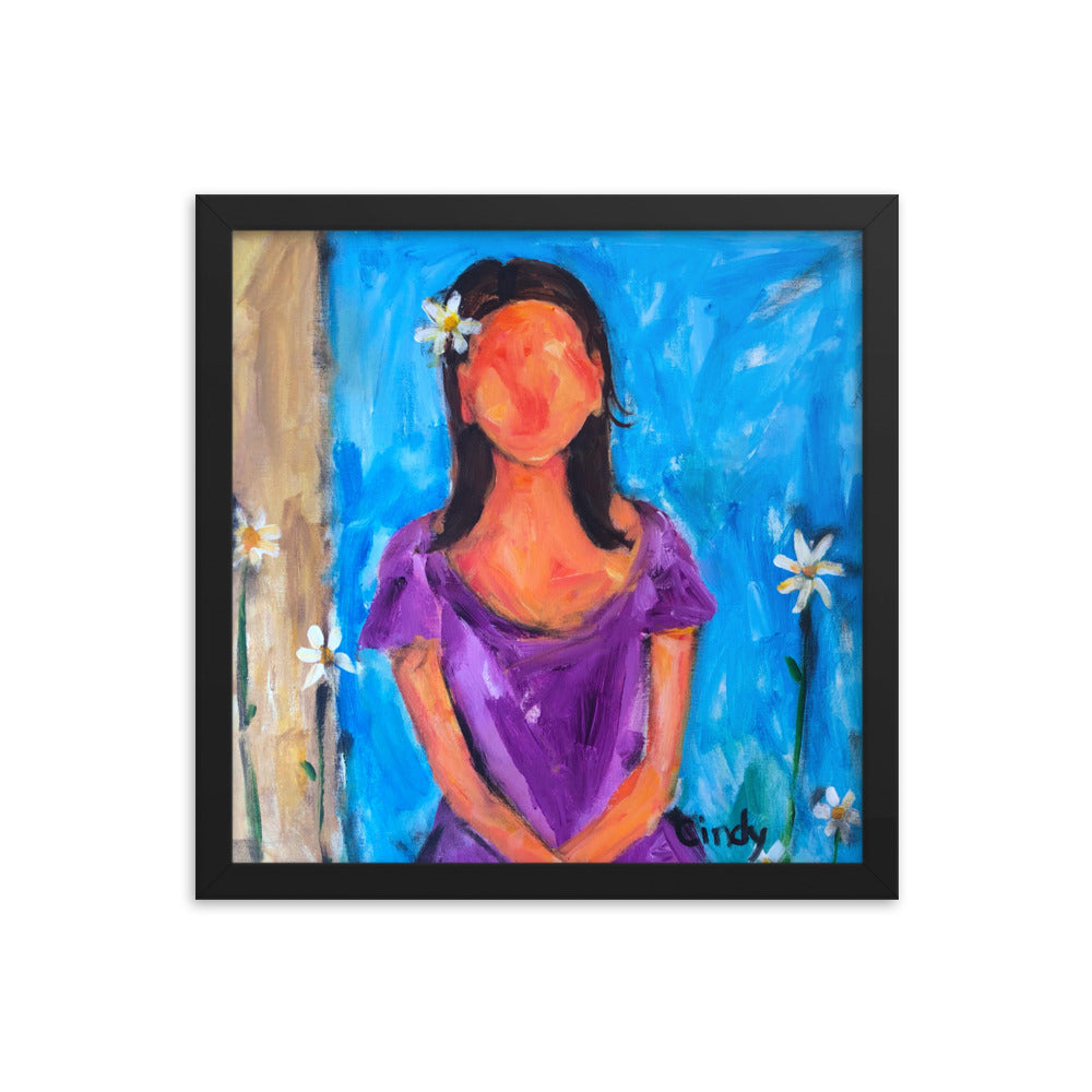 Purple Dress By Cindy Motley Framed poster