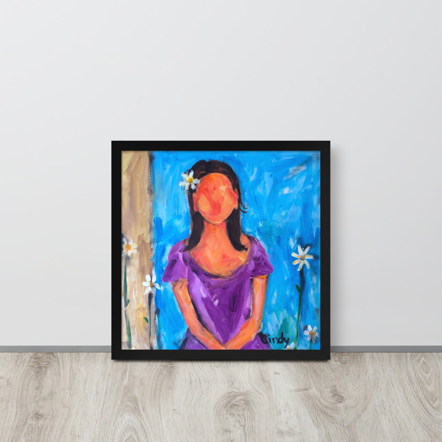 Purple Dress By Cindy Motley Framed poster