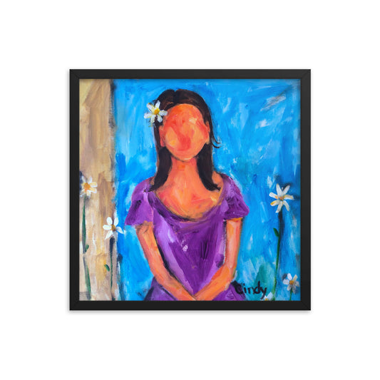 Purple Dress By Cindy Motley Framed poster