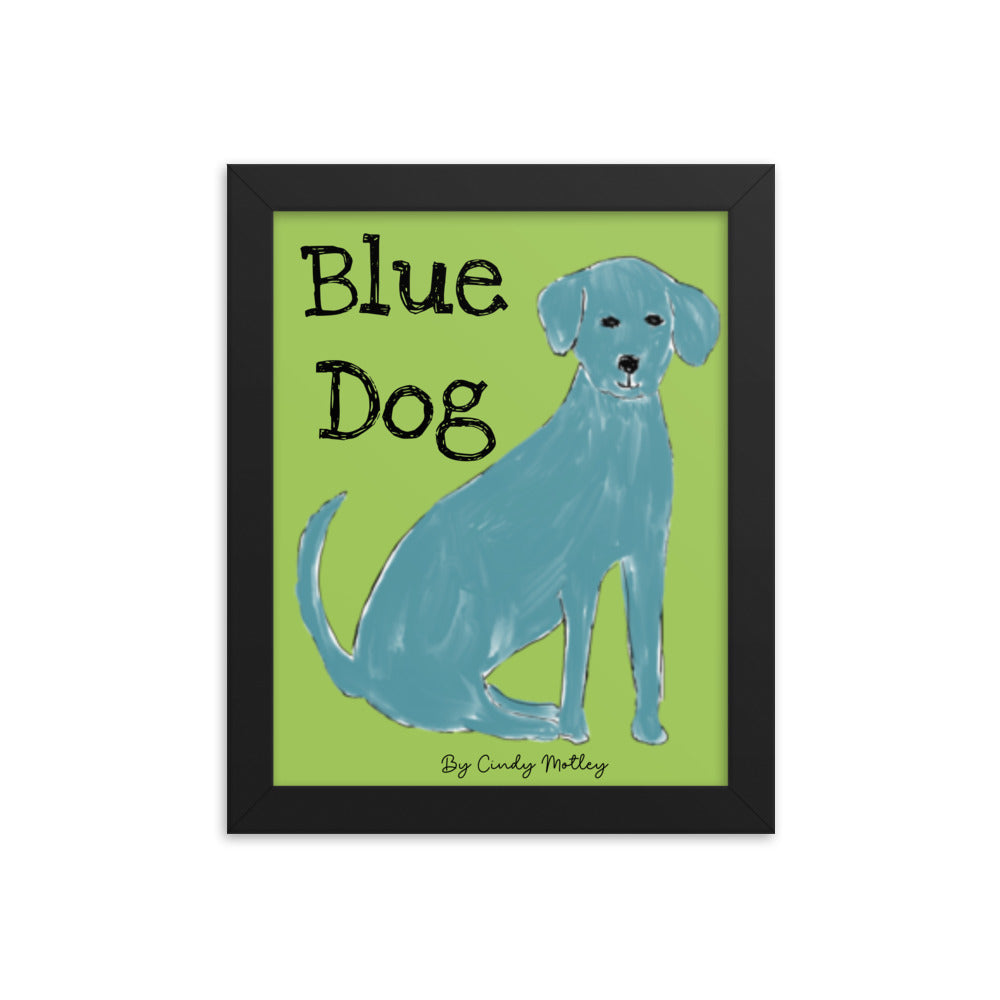 Blue Dog By Cindy Motley Framed poster