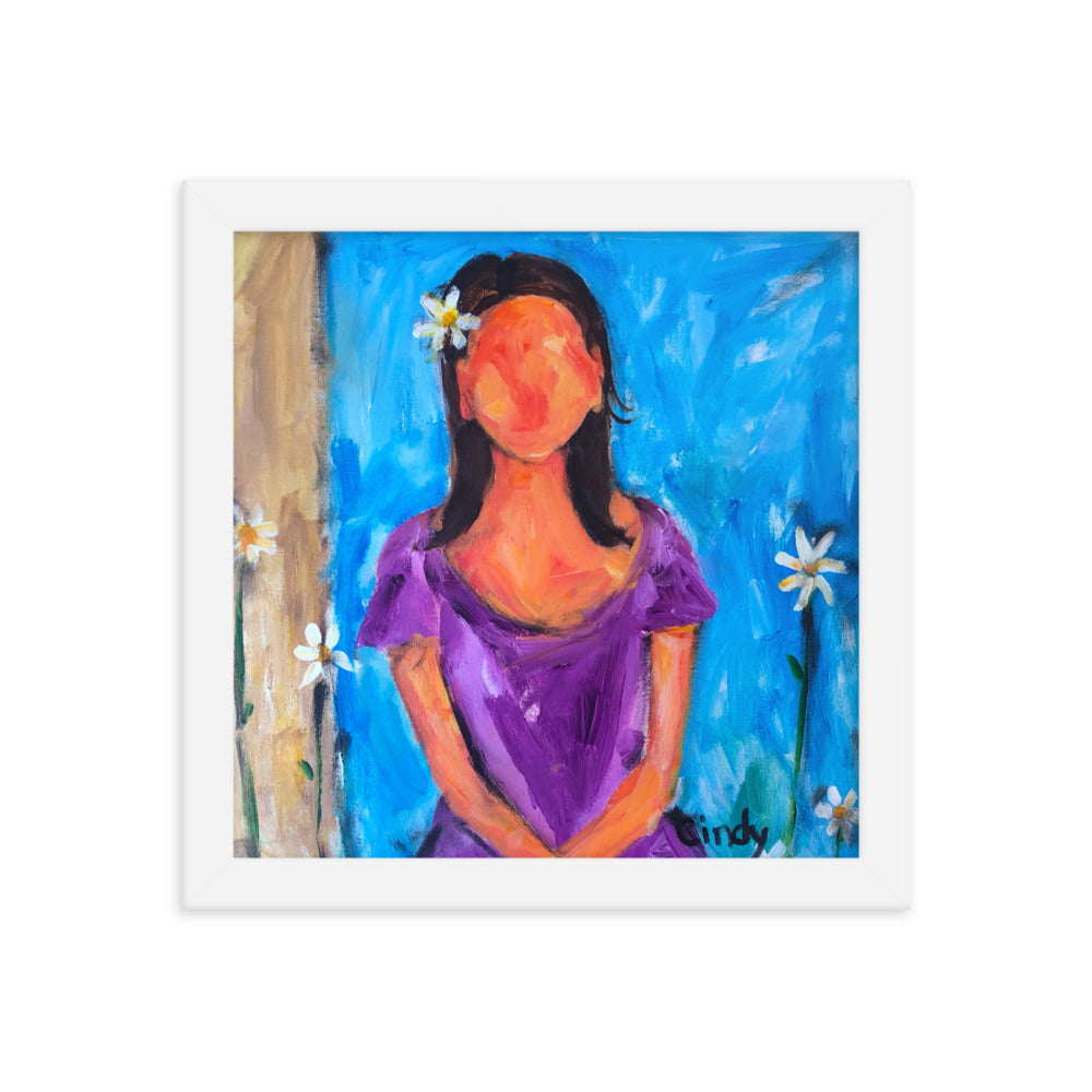 Purple Dress By Cindy Motley Framed poster