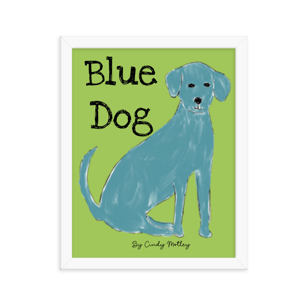 Blue Dog By Cindy Motley Framed poster