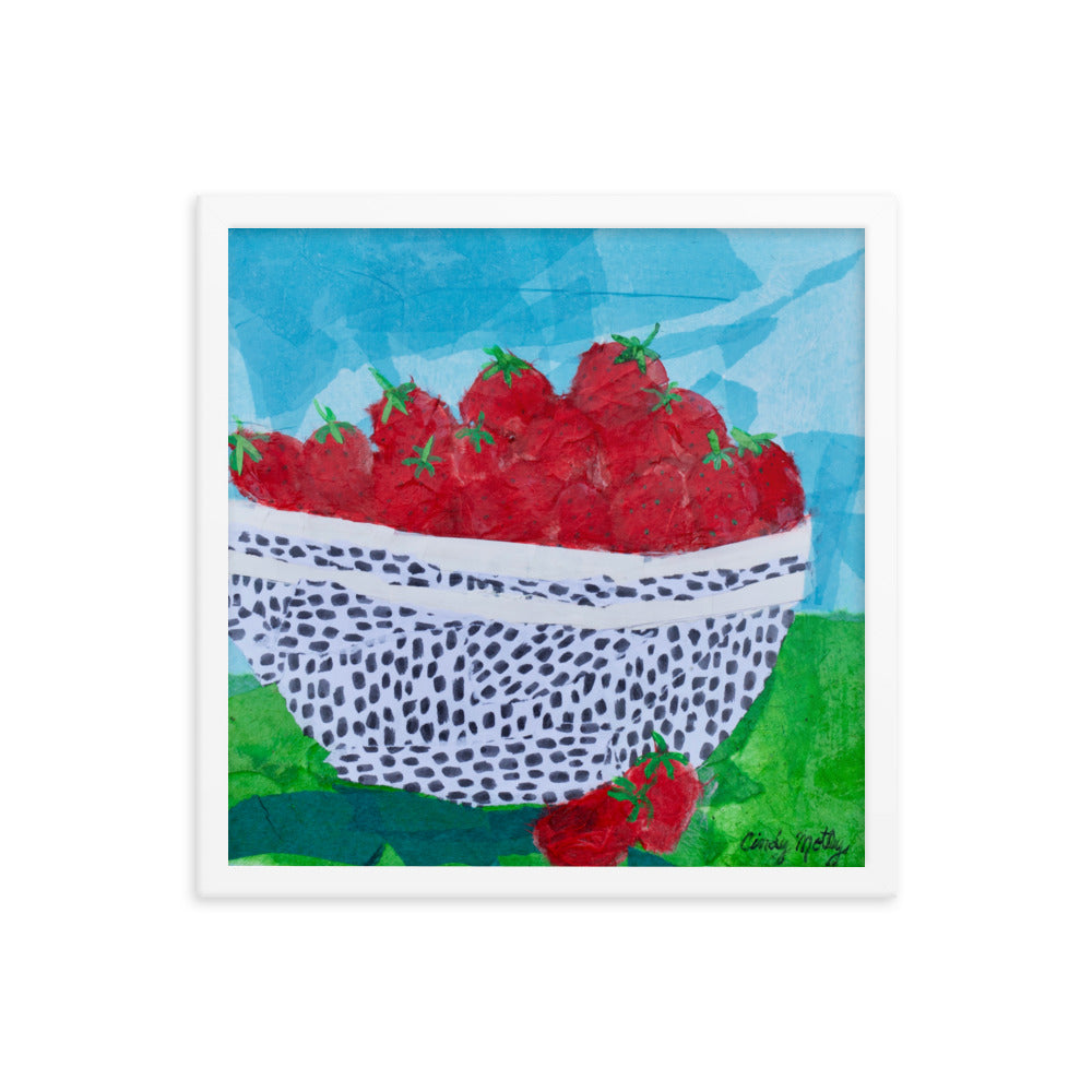 Strawberries By Cindy Motley Framed poster