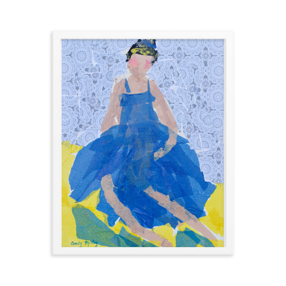 Blue Dress By Cindy Motley  Framed poster
