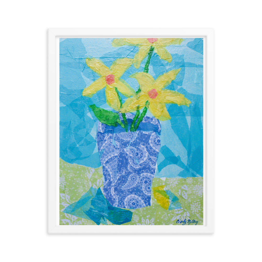 Sunflowers By Cindy Motley Framed poster