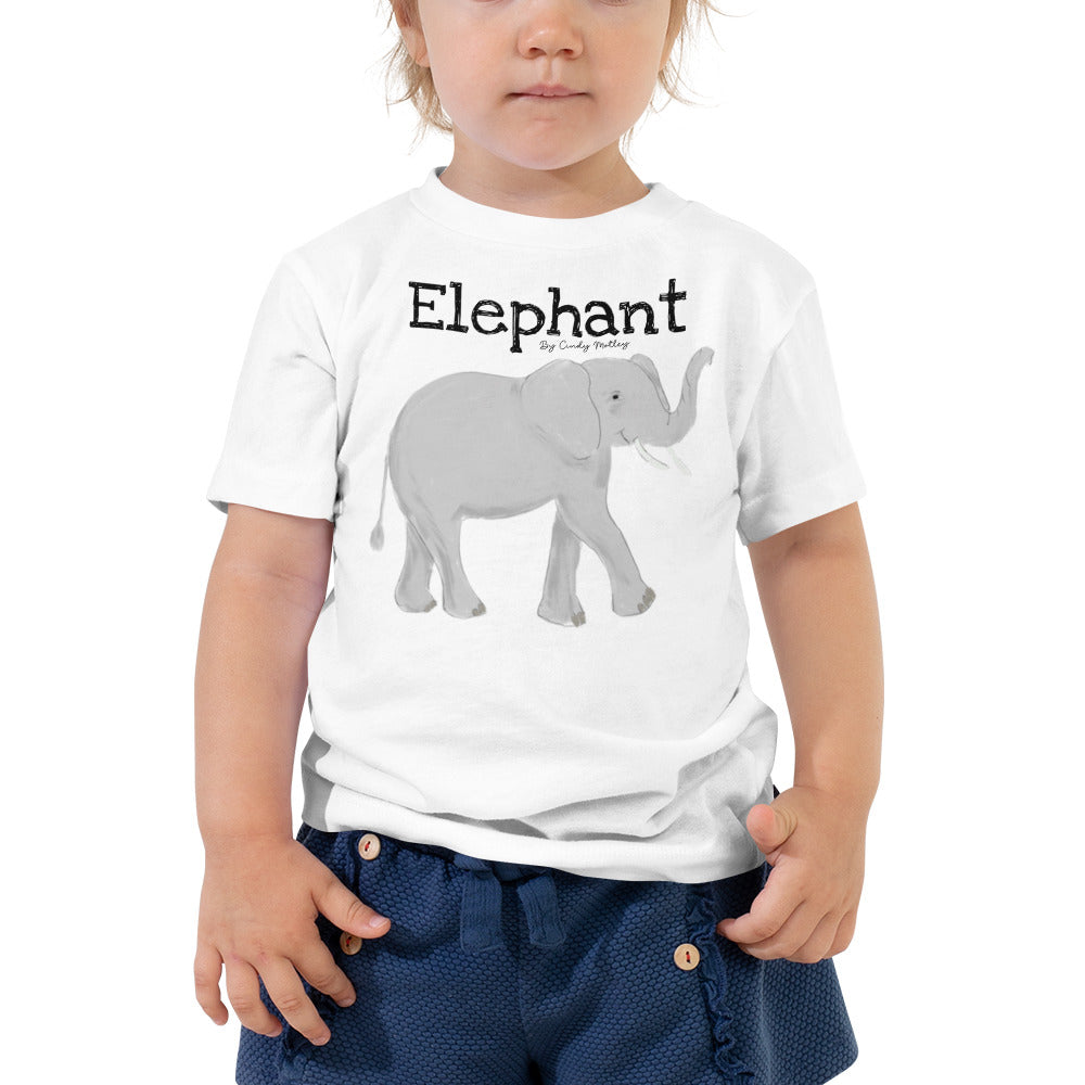 Elephant By Cindy Motley Toddler Short Sleeve Tee