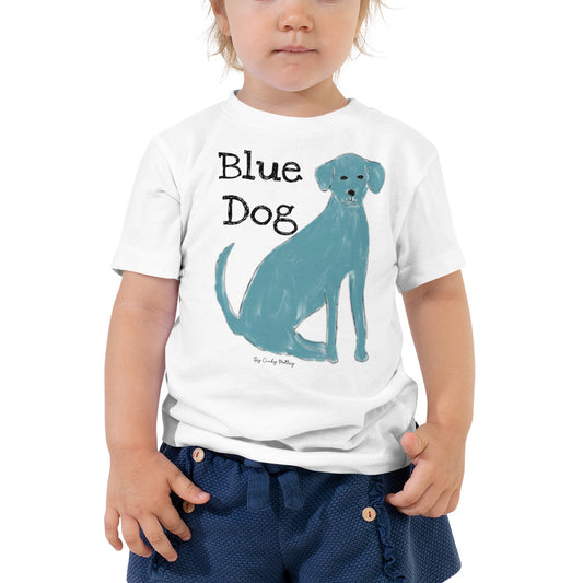 Blue Dog By Cindy Motley Toddler Short Sleeve Tee