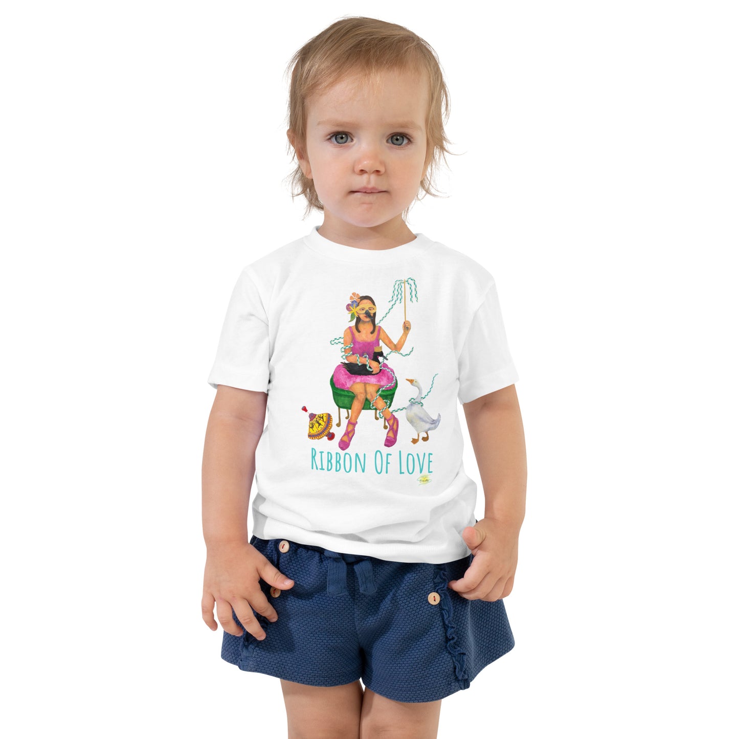 Duck Duck Goose and Three Dancing Moose Toddler Short Sleeve Tee ( Ribbon Of Love Collection)